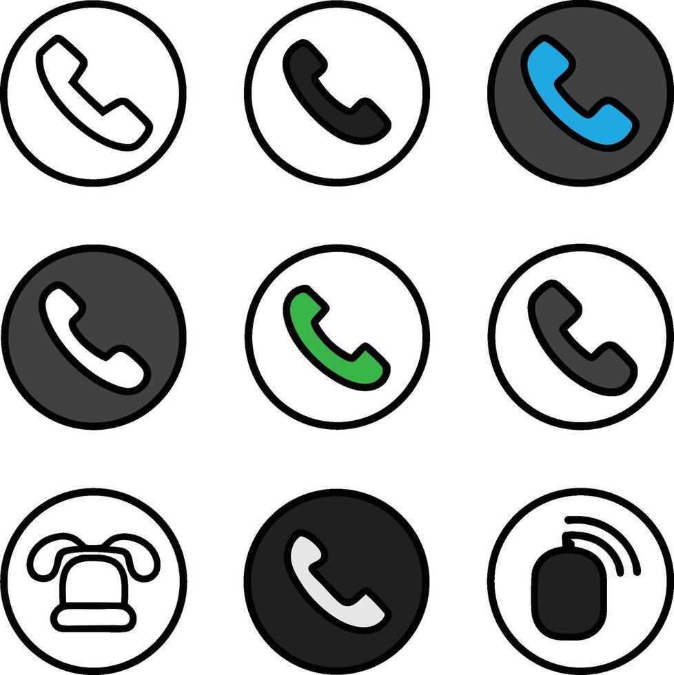 Phone icon set vector