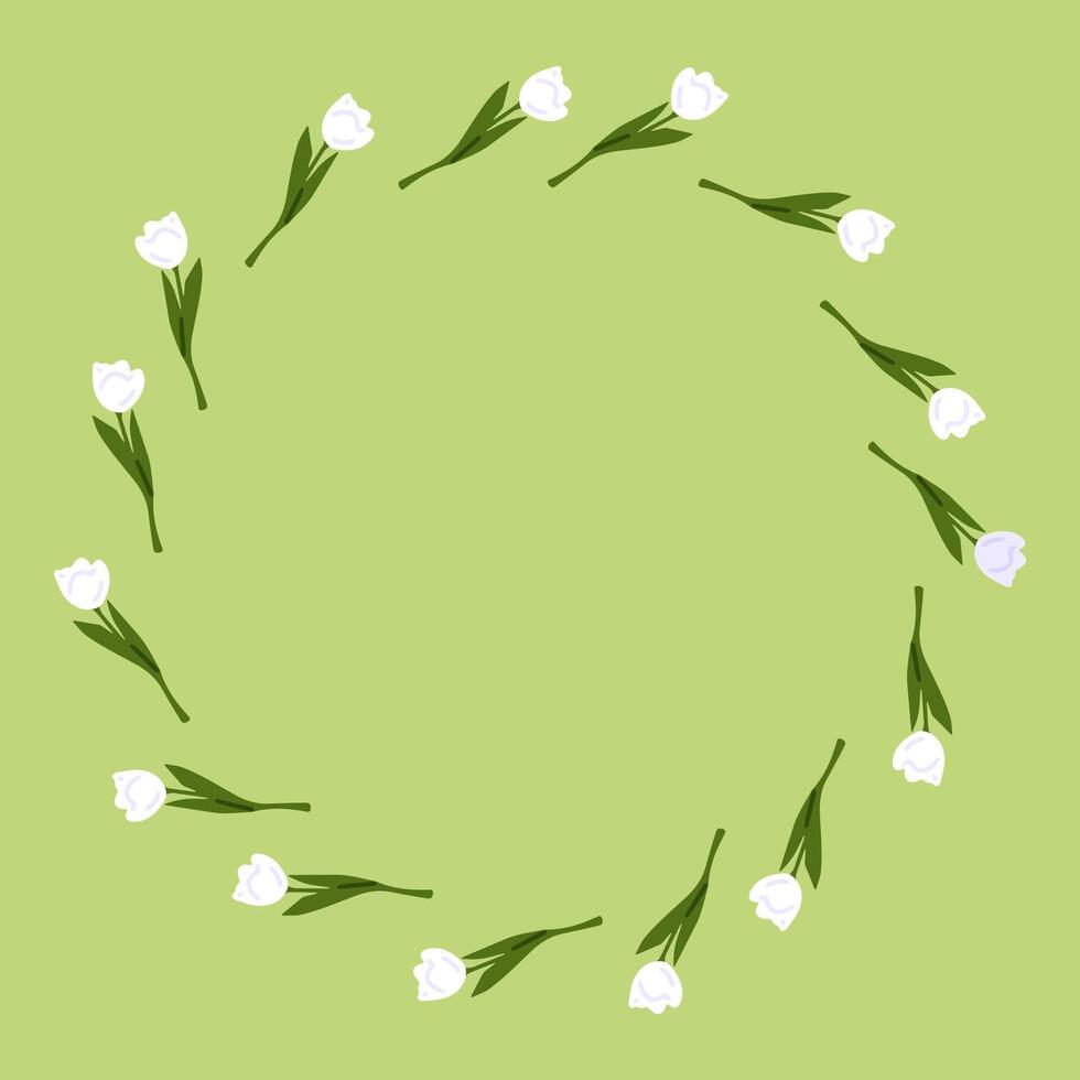 White Flower Wreath Summer Frame vector