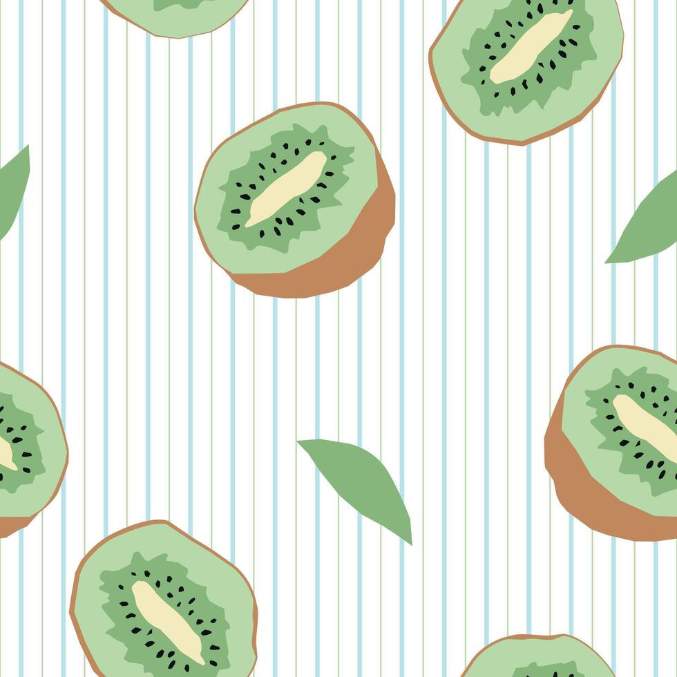 Payful hand-drawn seamless pattern with pineapple and yellow stripes. Perfect for organic products, cosmetics, surface design vector