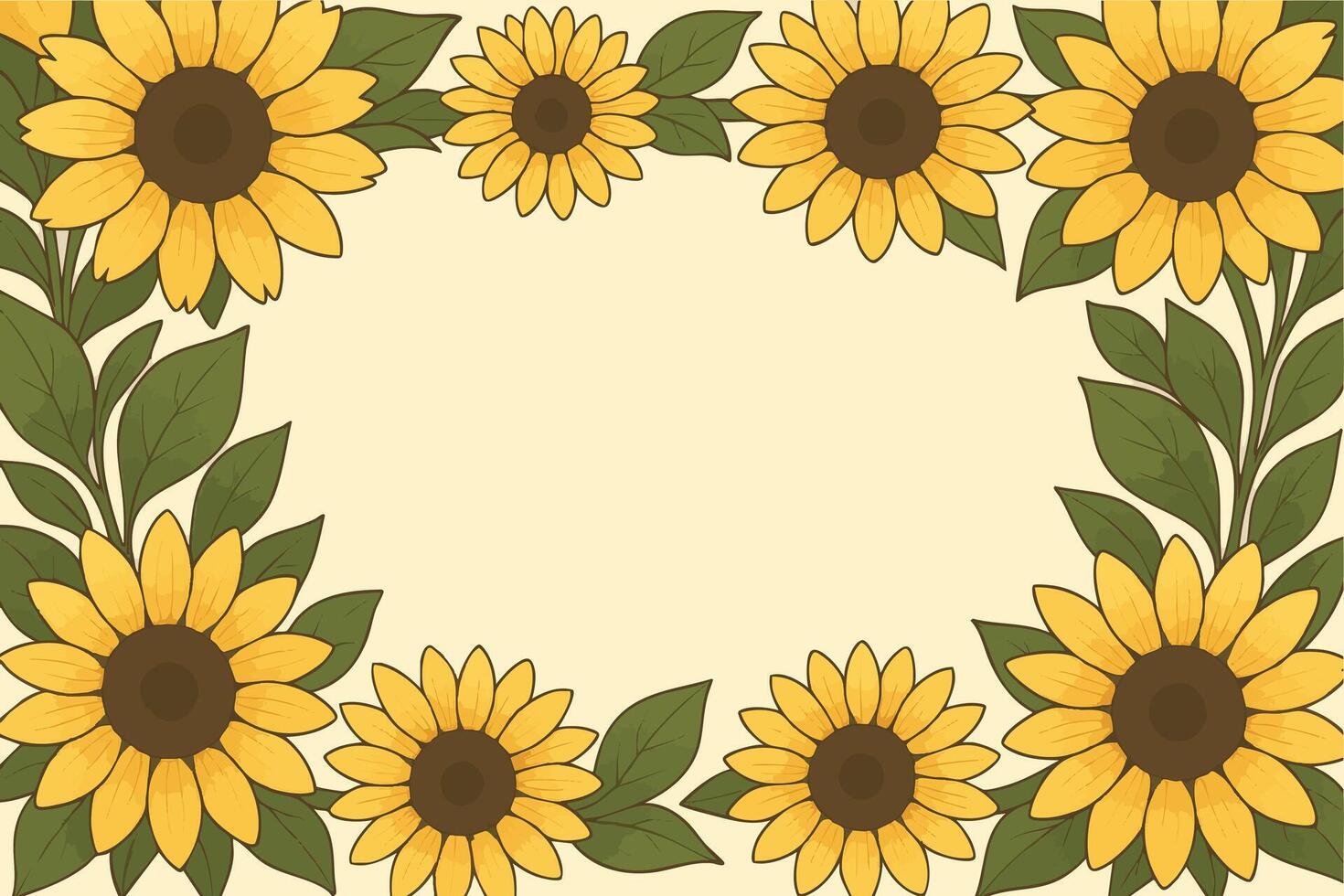 Bright sunflowers frame a cheerful background, perfect for summer events and celebrations in sunny gardens or patios vector