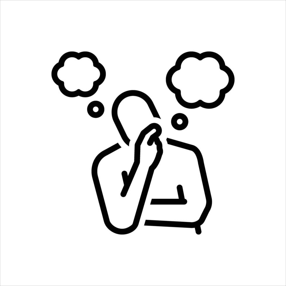 Black line icon think vector