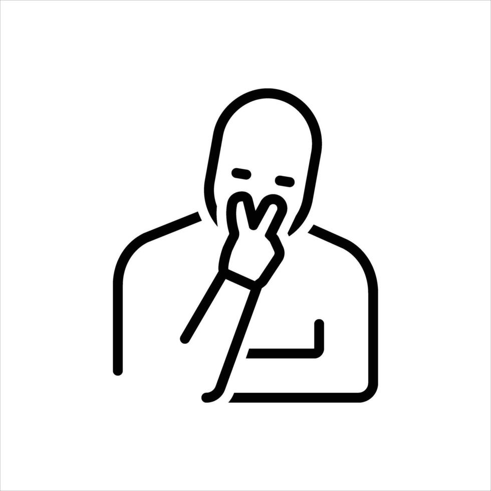 Black line icon eye contact vector