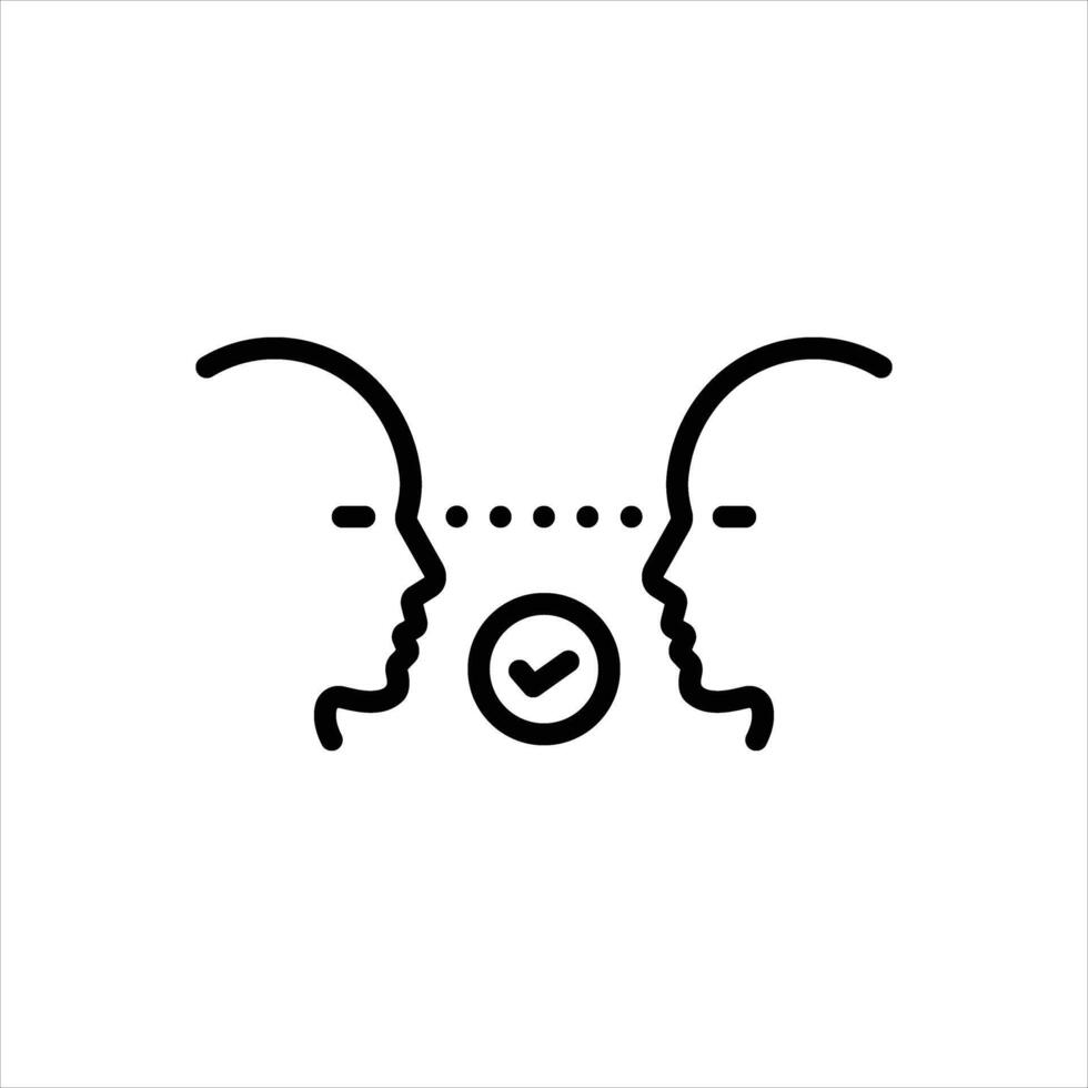 Black line icon looking vector