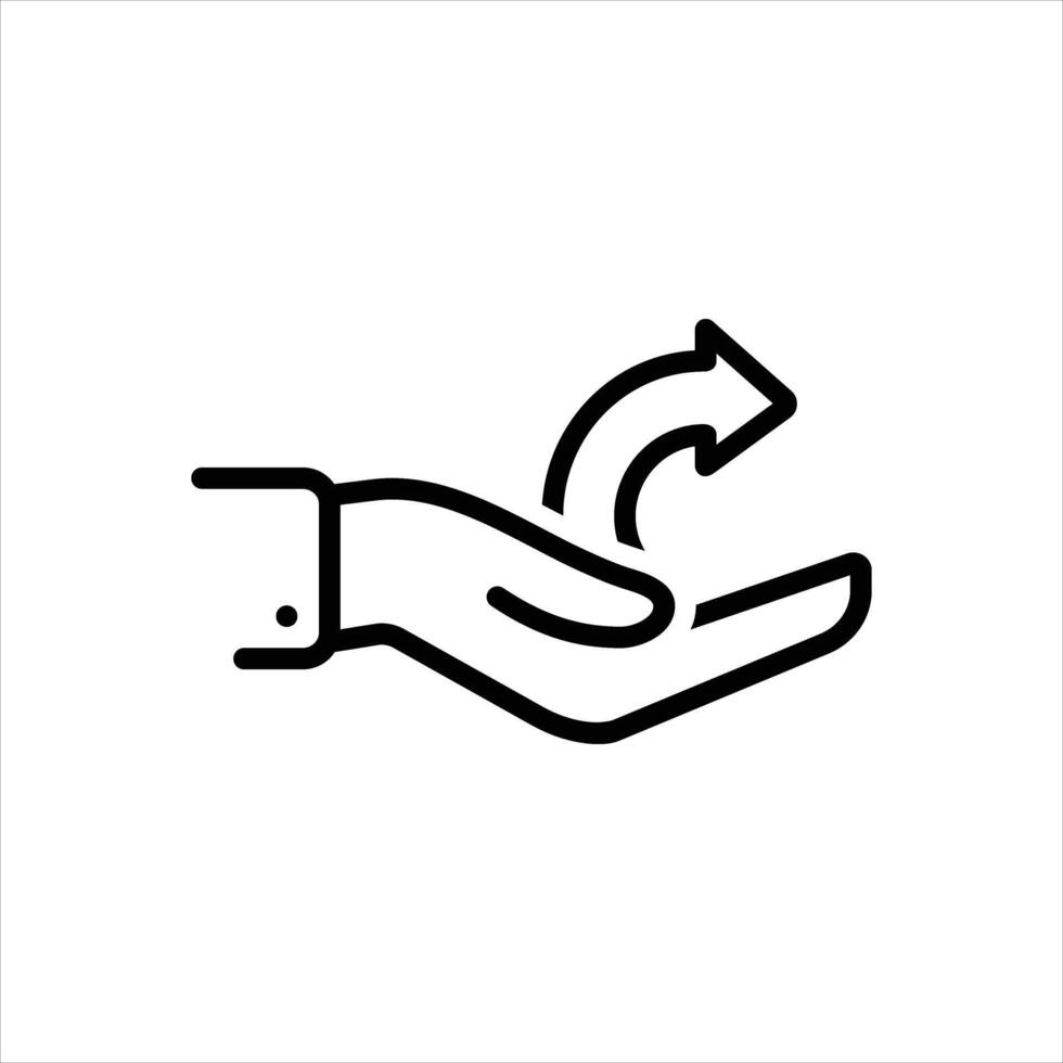 Black line icon forward vector