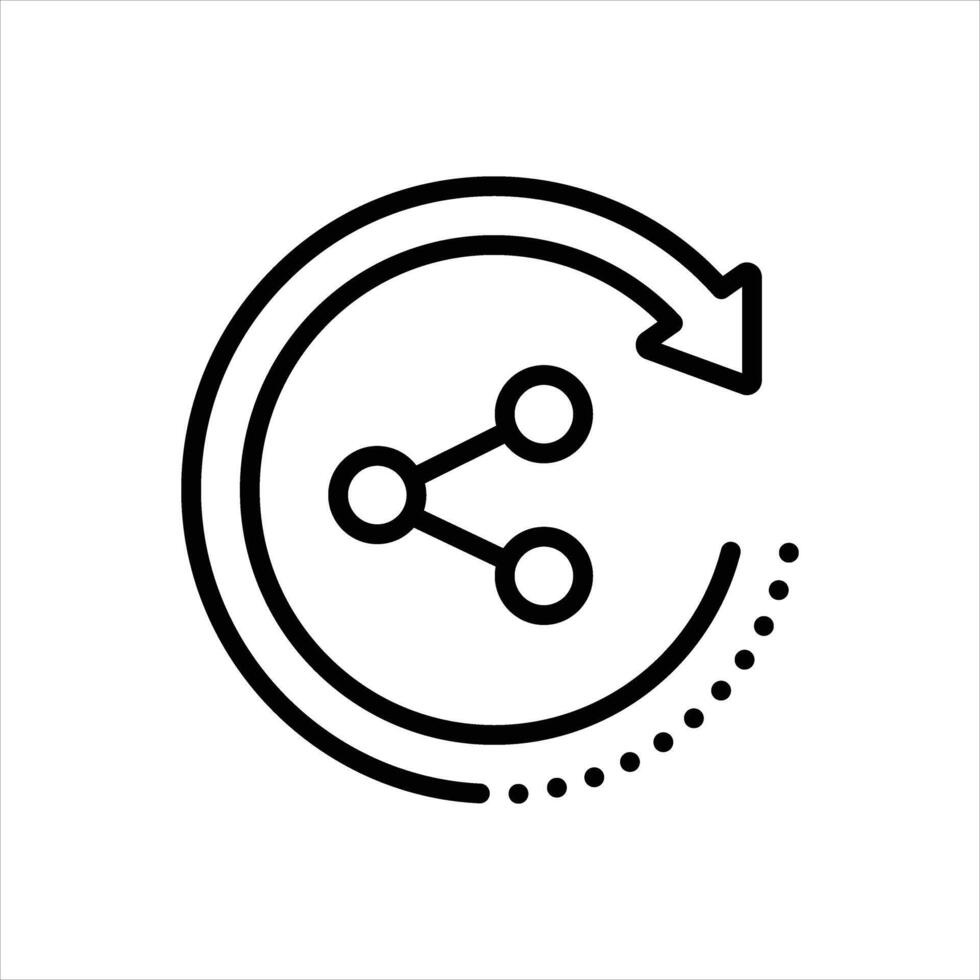 Black line icon share vector