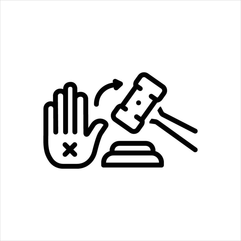 Black line icon withhold judegement vector