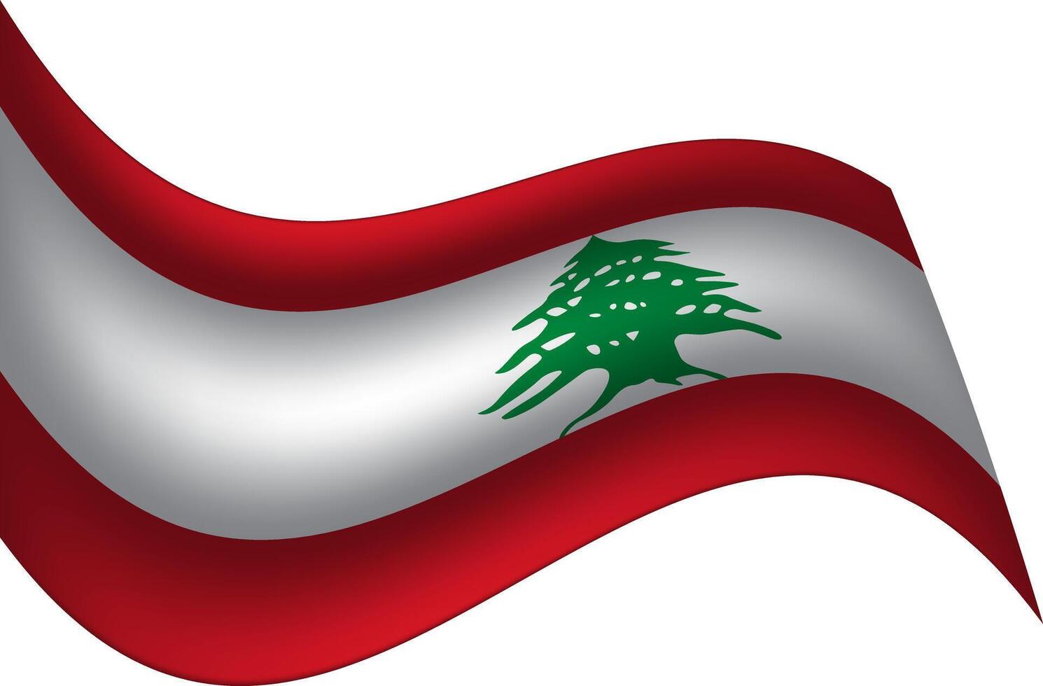 Waving Flag of Lebanon - National Symbol and Patriotism vector