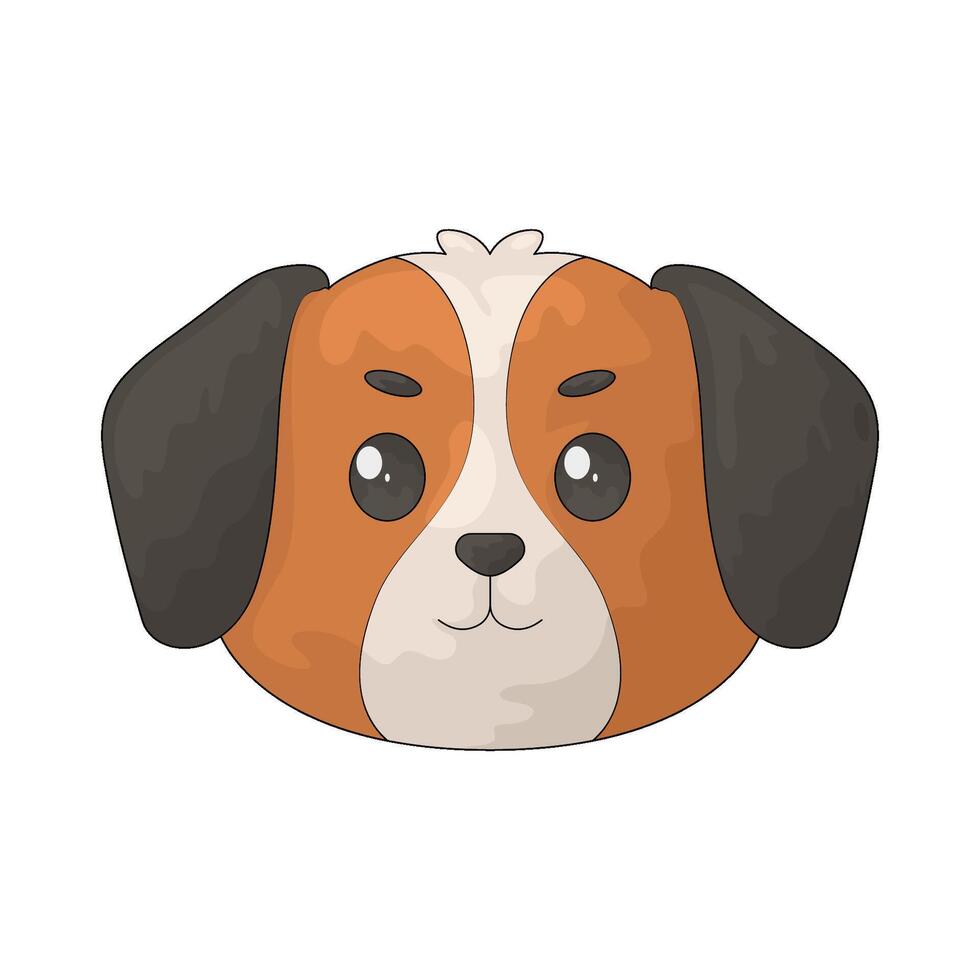 cute dog face vector