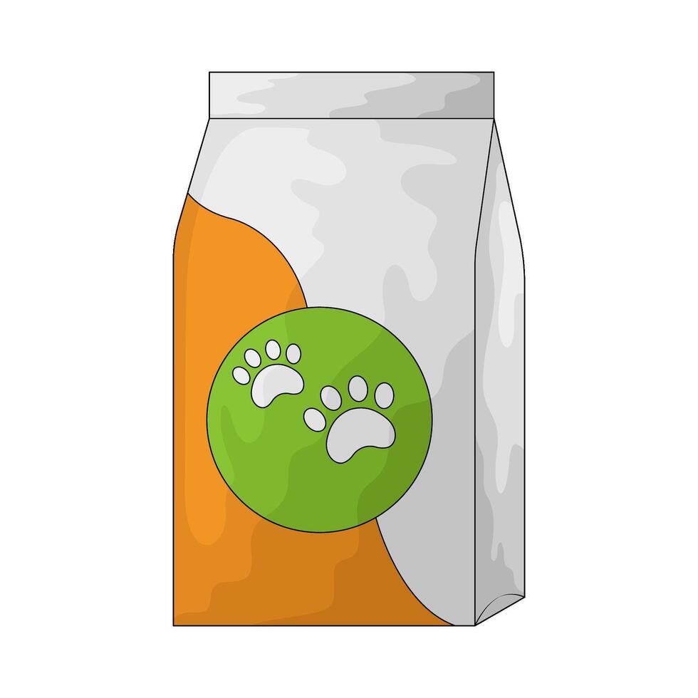 pet food bag illustration vector