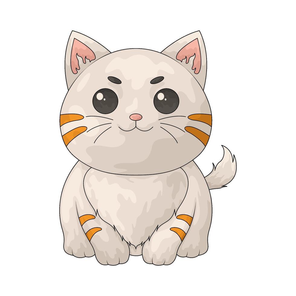 cute white cat vector