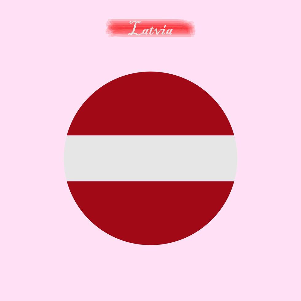 Simple icon of the Latvian state flag with a circle vector