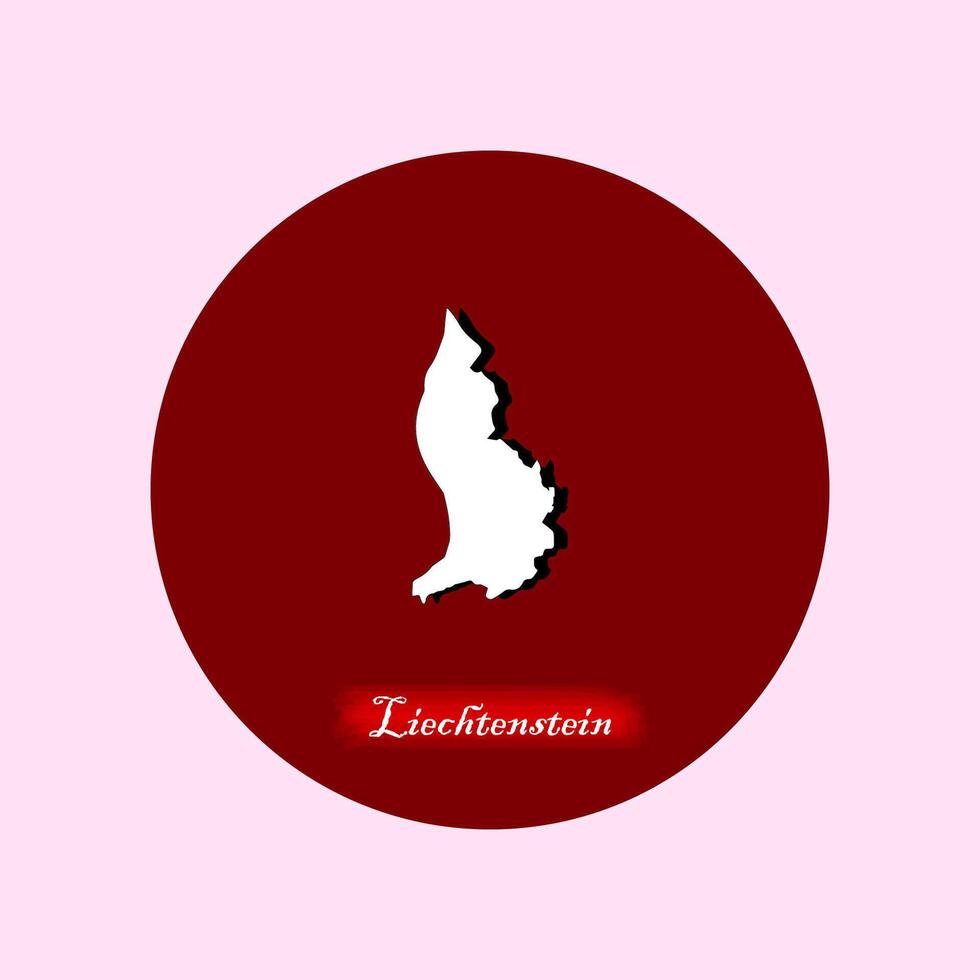 map of liechtenstein country red circle vector