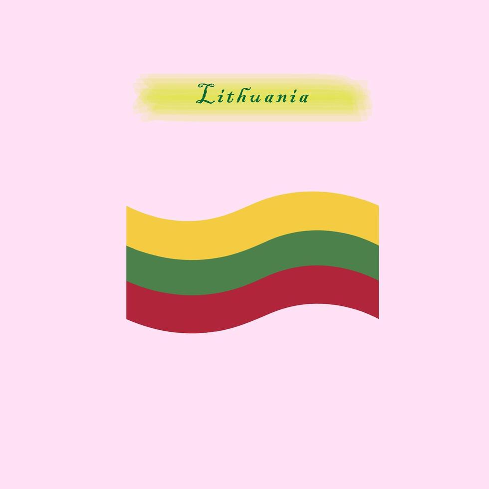 Simple flag of the country of Lithuania vector