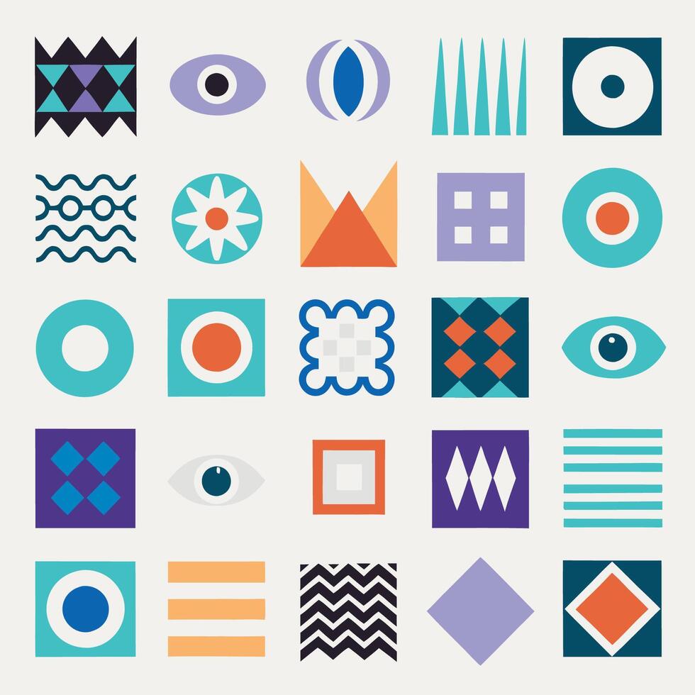 collection of different colored and symbols vector
