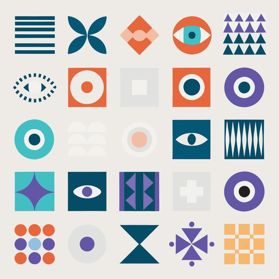a collection of different colored and symbol vector