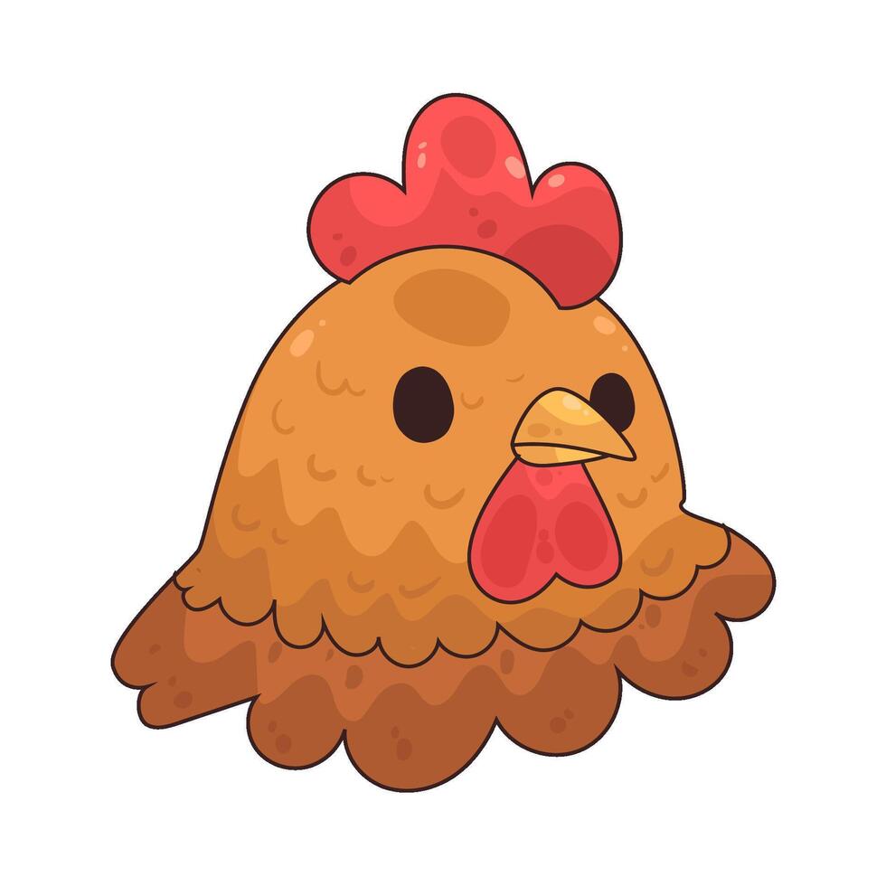 chicken head illustration vector