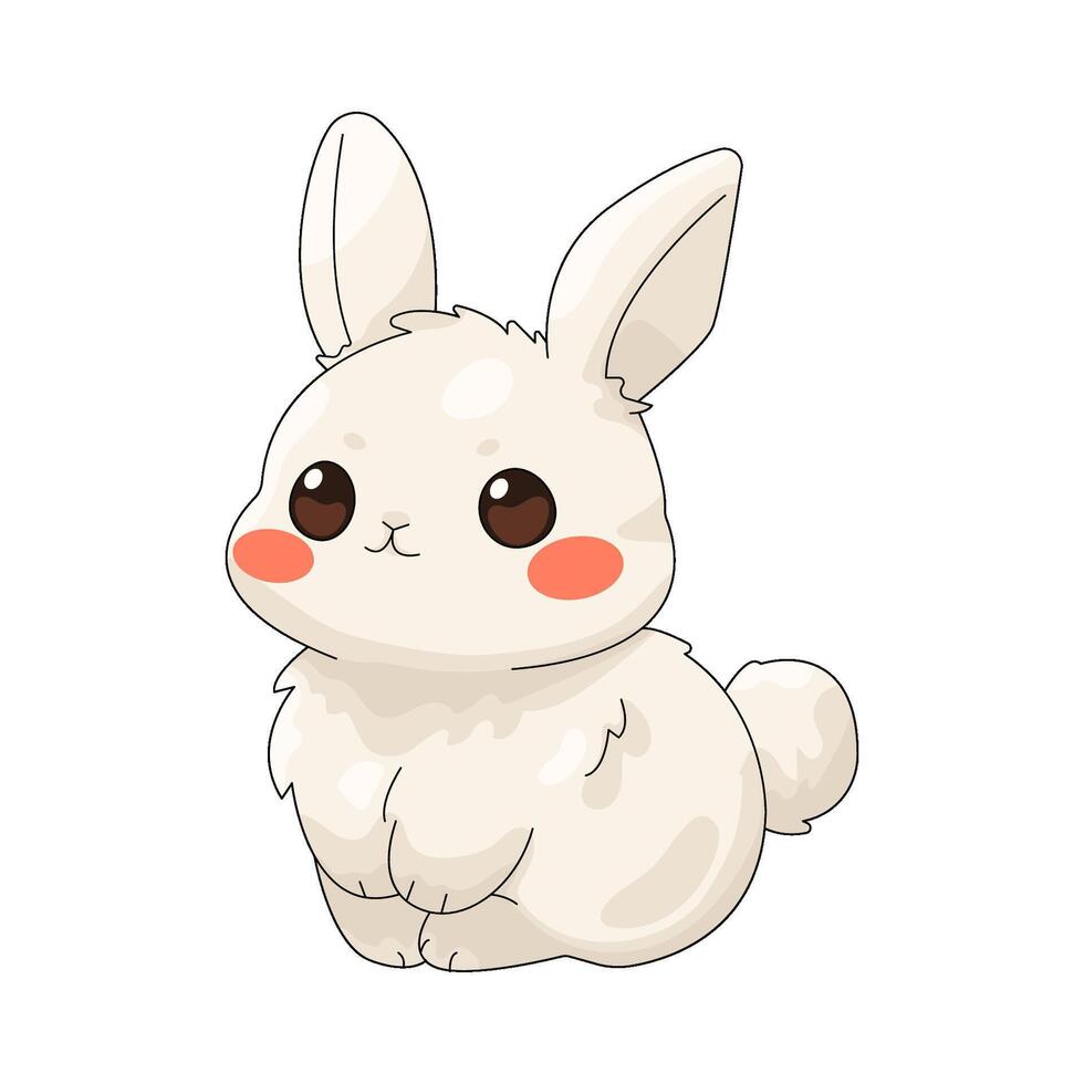 cute white rabbit vector