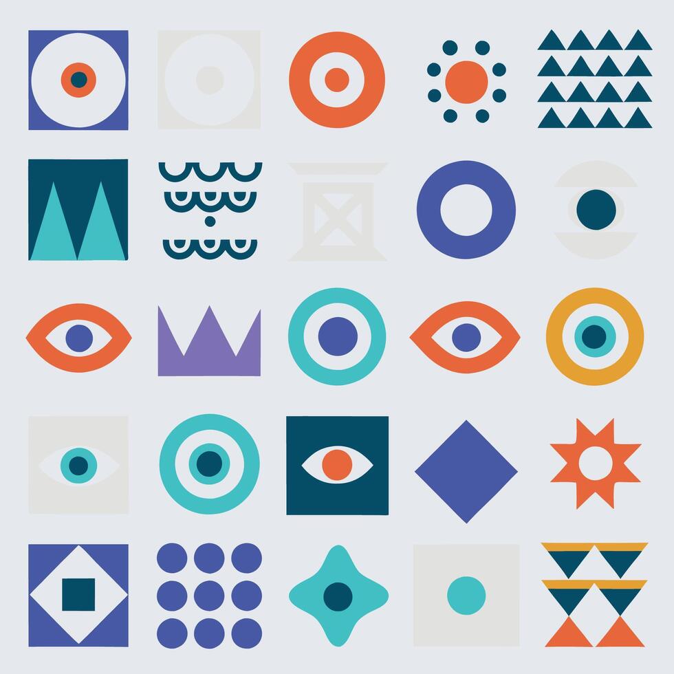 different shapes and symbols vector