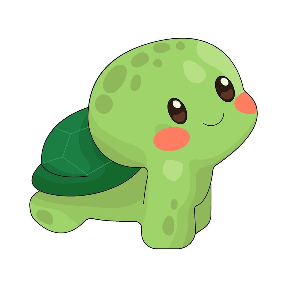 Illustration of cute turtle vector