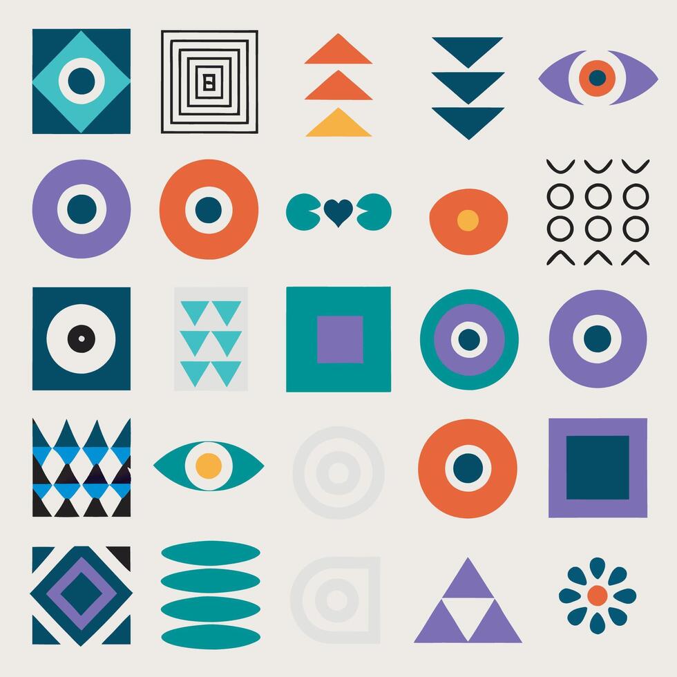 the collection of different shapes and symbols vector