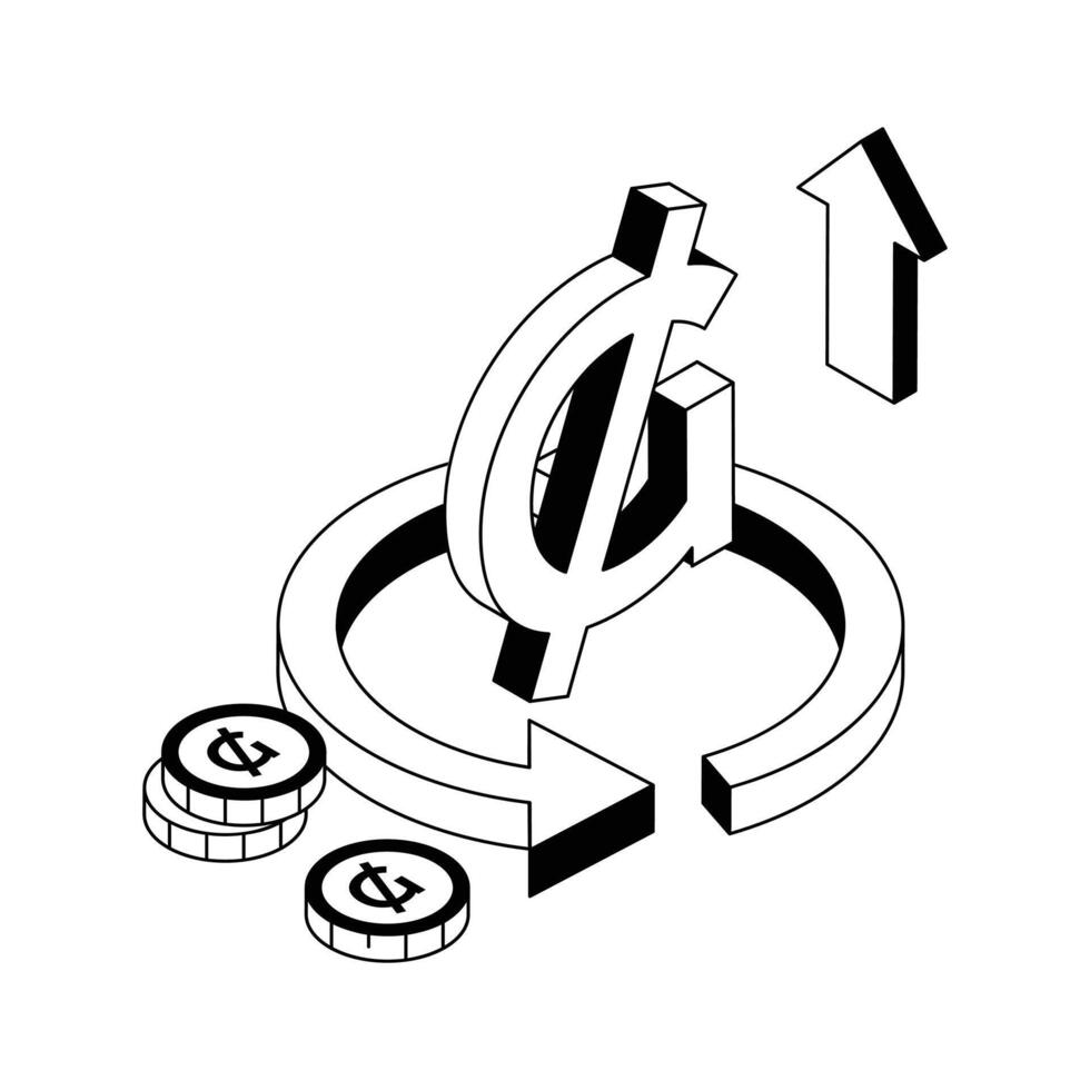 Grab this isometric icon showing cashback reward concept. vector