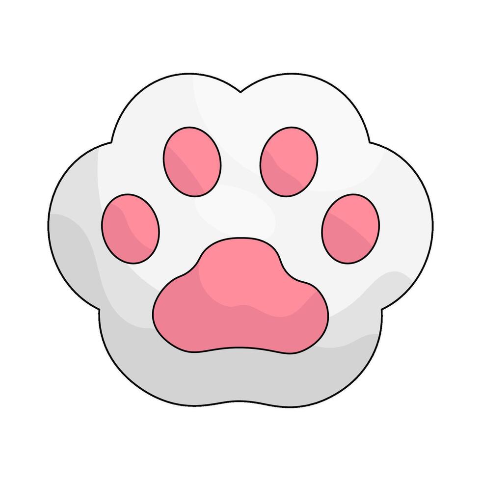 Illustration of white cat paw vector