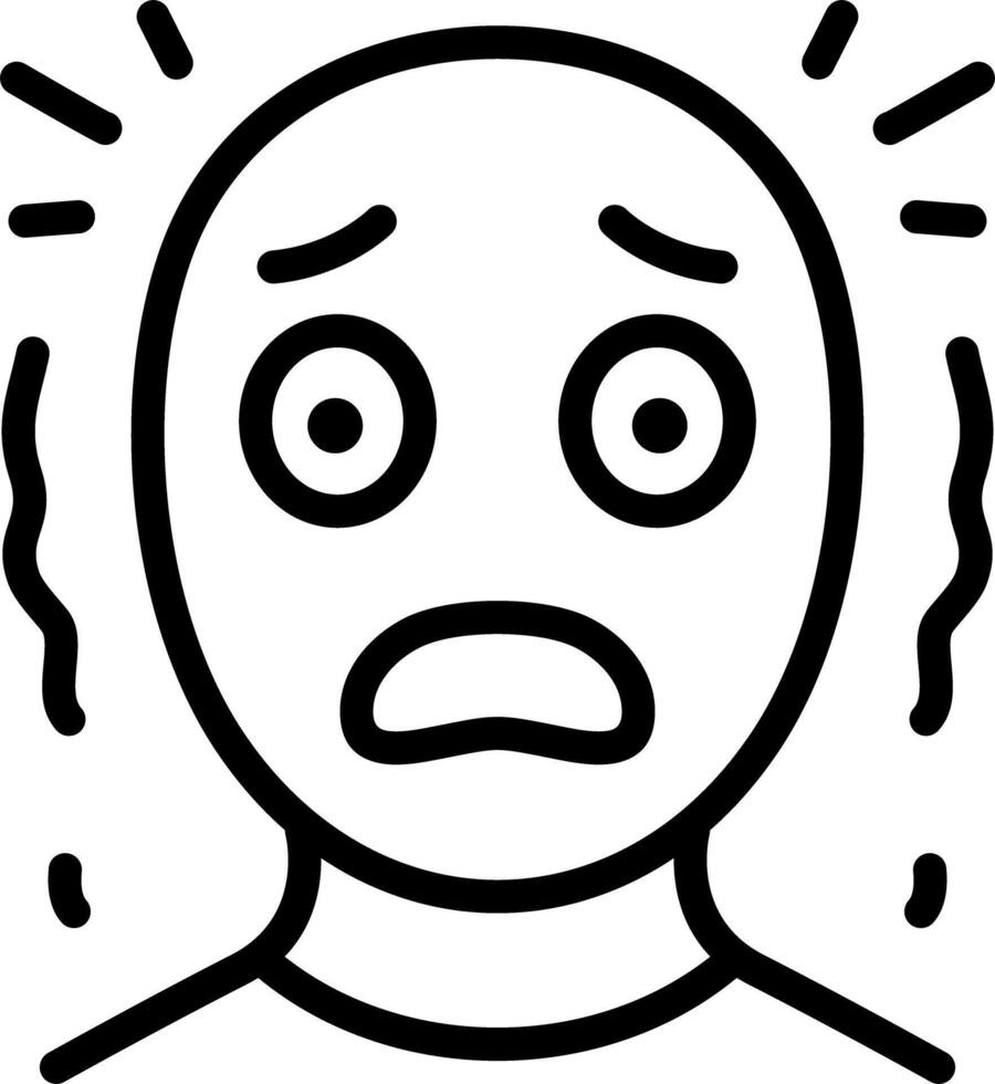 Fearful expression a person's face showcasing anxiety fear worry apprehension dread panic terror alarm fright unease stress showing human emotion and facial expression vector