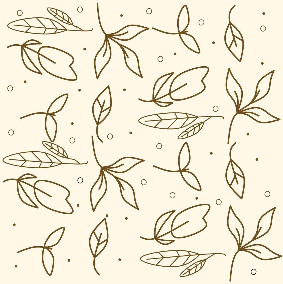 Hand-drawn seamless botanical doodle pattern. vector