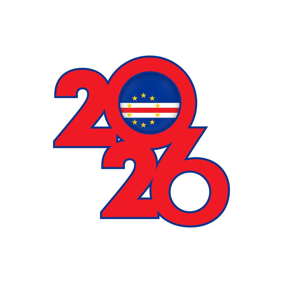 2026 banner with Cape Verde flag inside. vector