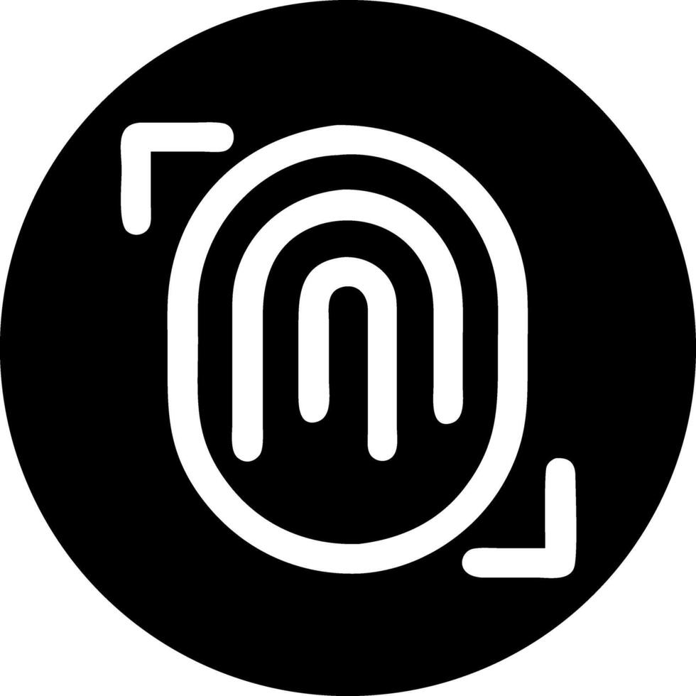Fingerprint Icon on Dark Background For Security and Identification vector