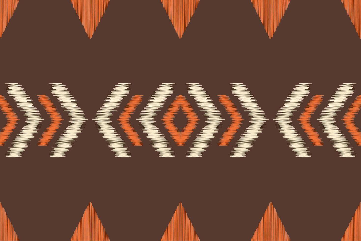 Brown color wallpaper background ethnic ikat design pattern decor. vector