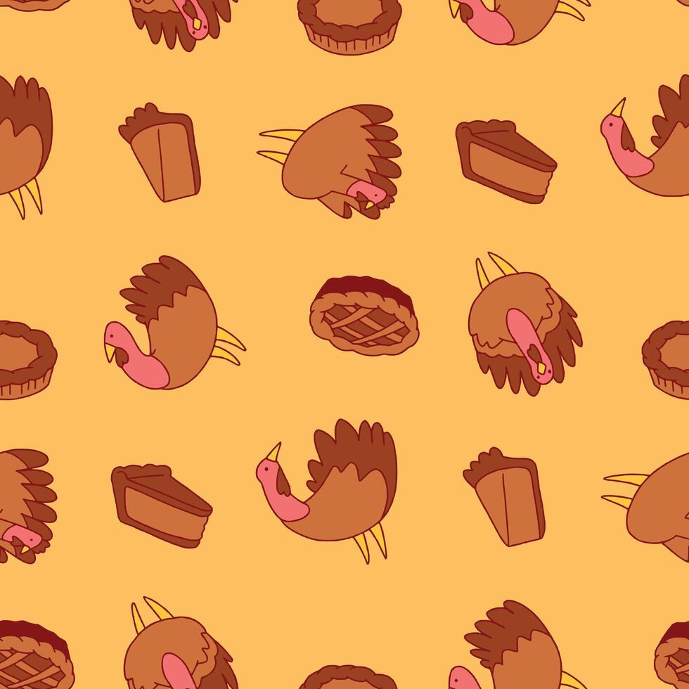 Seamless Pattern of Turkey Animal Pie Background for Fashion Wrapping Print Fabric Surface vector