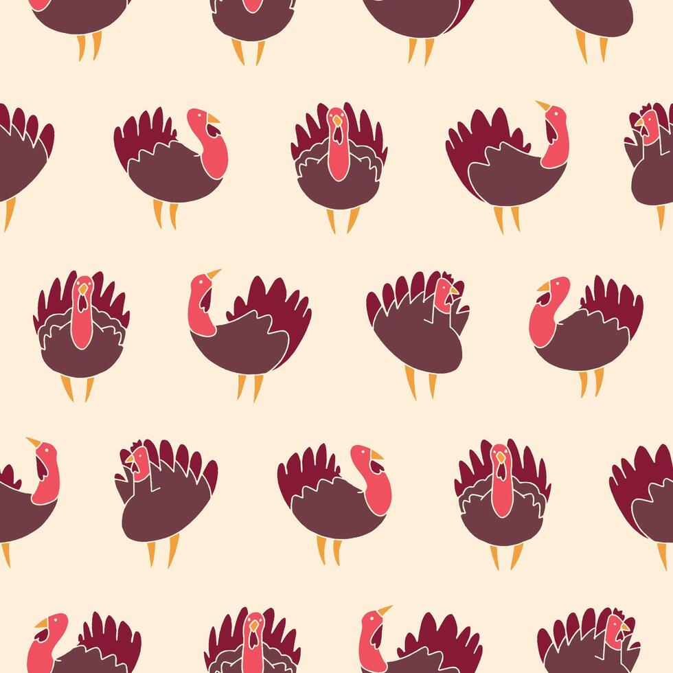 Turkey Seamless Pattern Background for Print Fabric Surface Fashion Wrapping vector