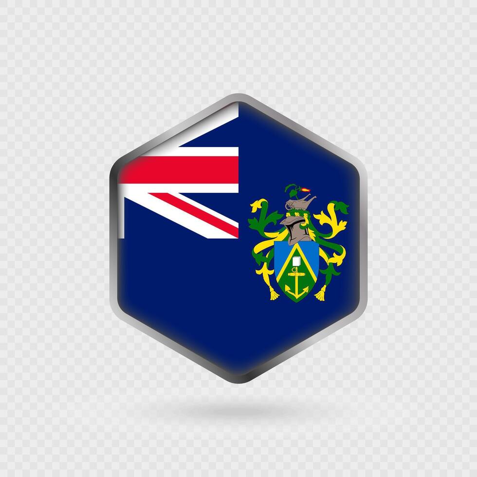 Pitcairn Islands Flag Icon in Hexagon Shape. vector