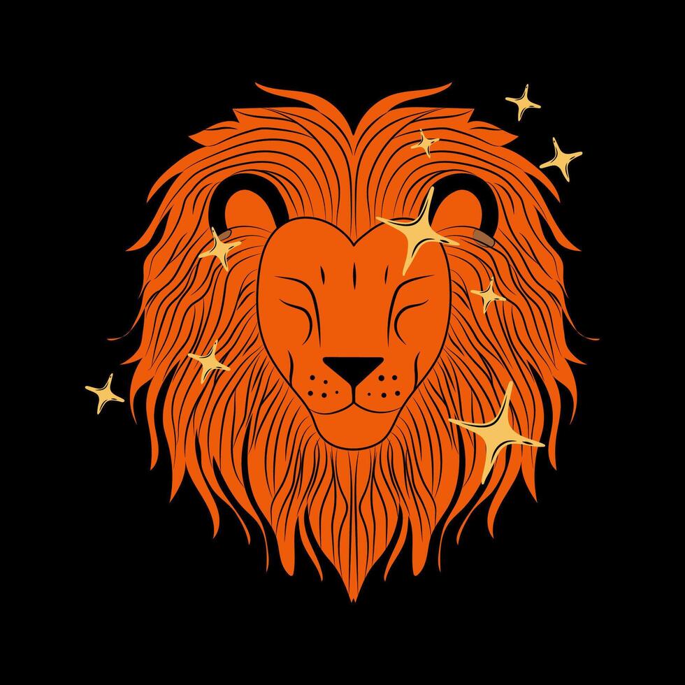 Leo Zodiac Sign in Stylish Magic Astrological Symbol vector