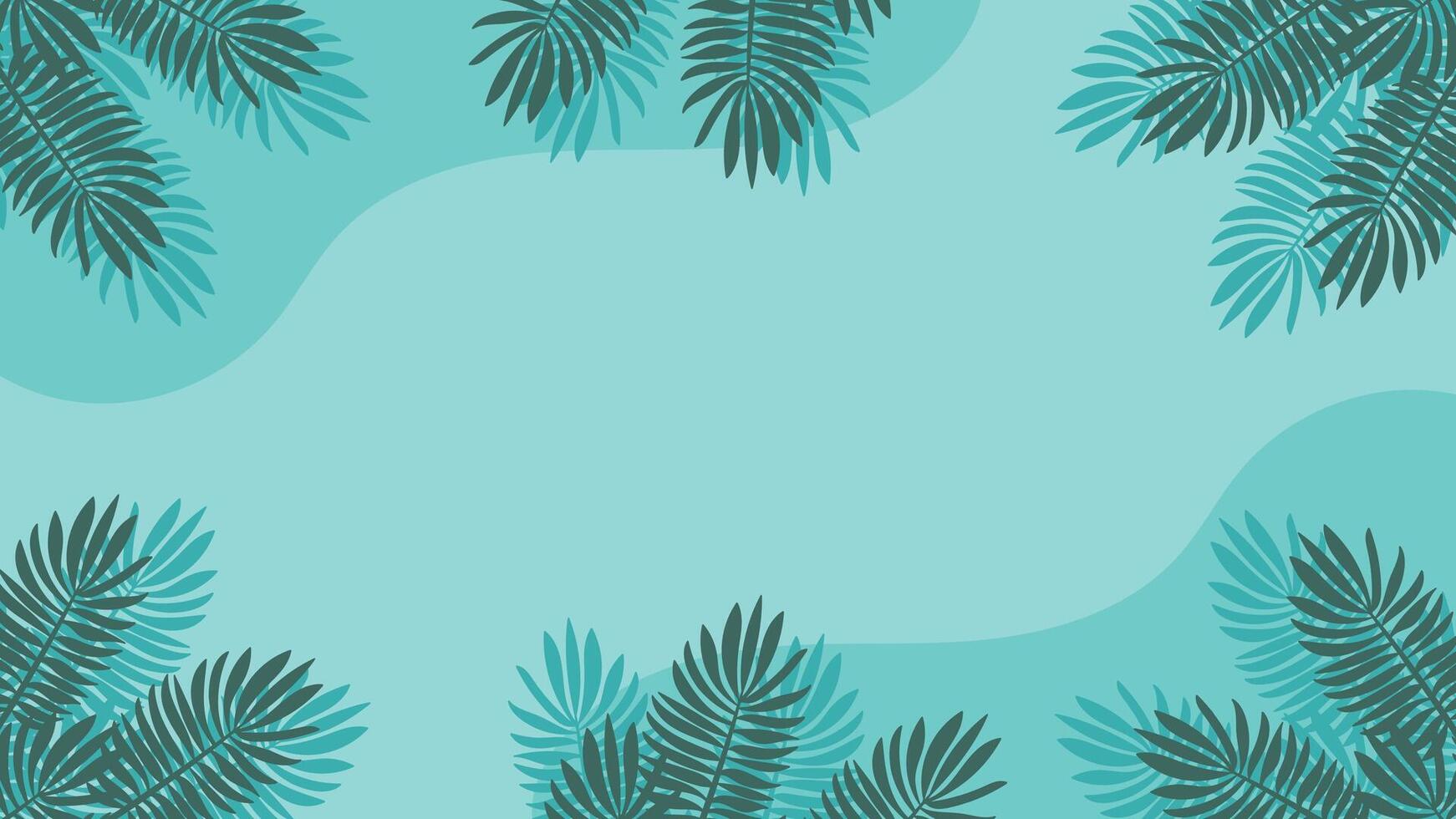 Summer Nature Themed Background with Palm Leaves Background vector