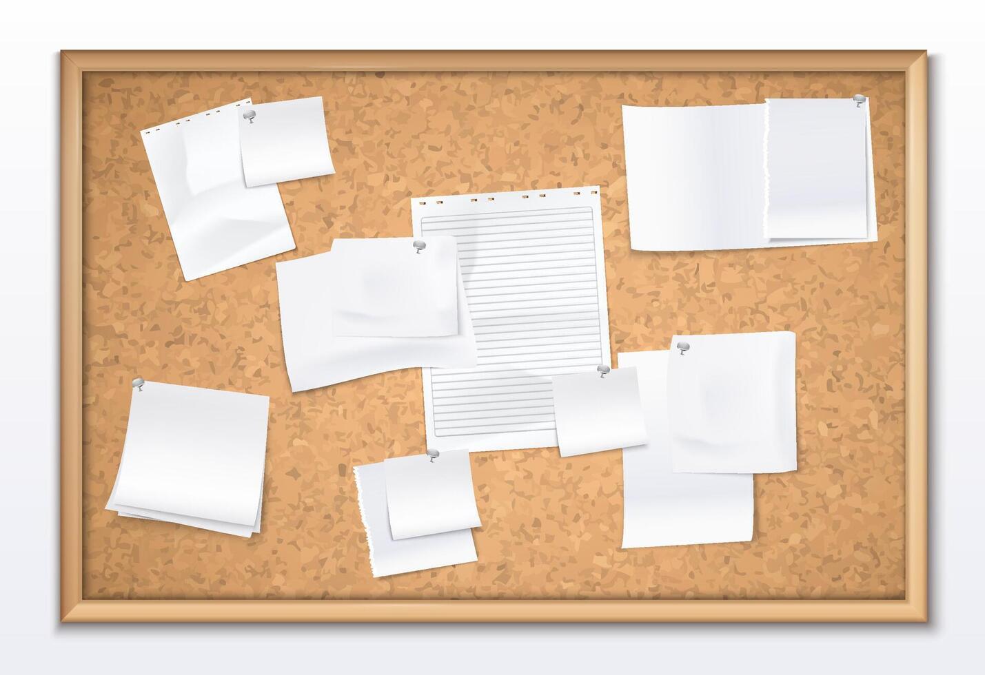 Vision Board Realistic composition with notes vector