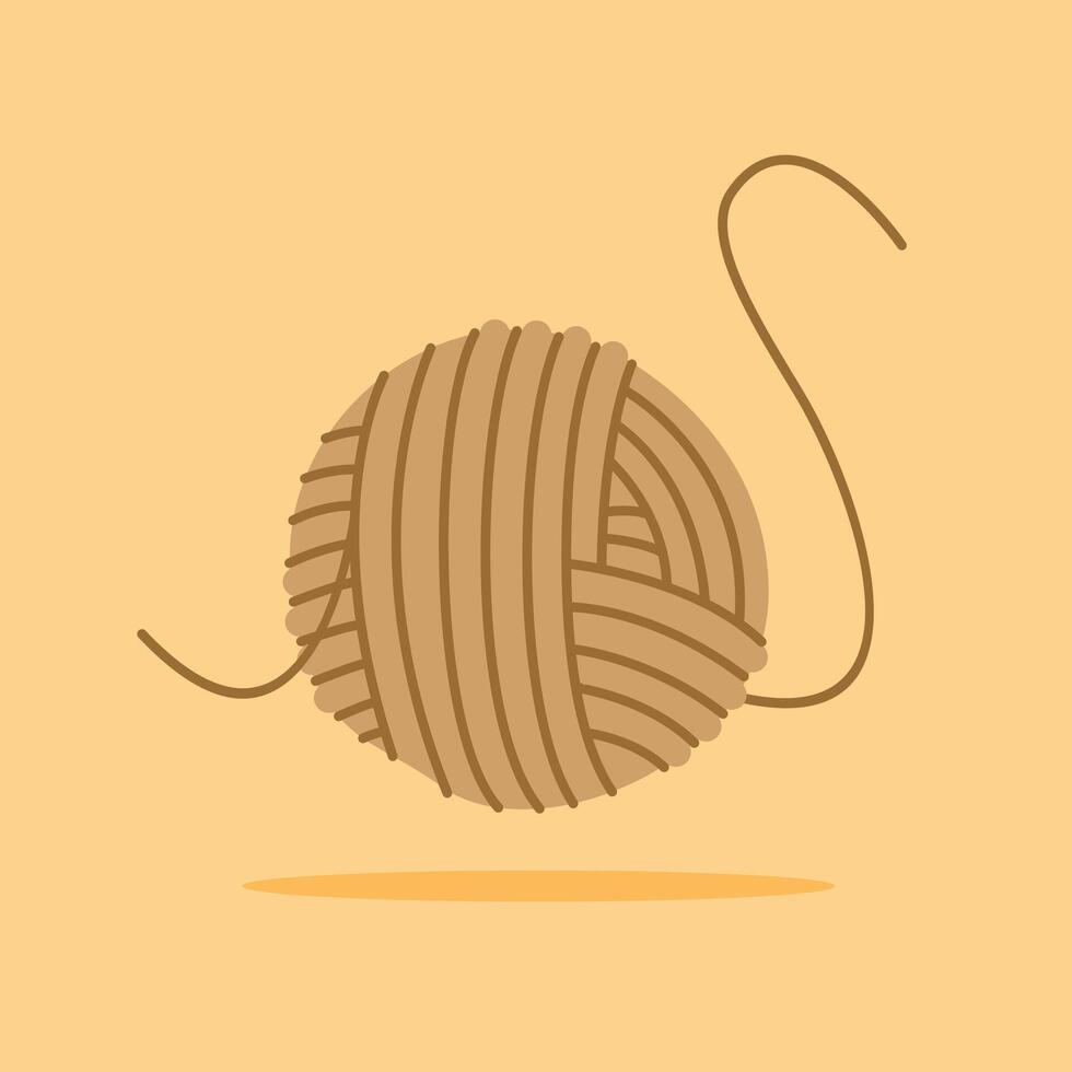 wool string ball, thin thread for tying letters, linen ball, hobby of dressing up handmade items vector