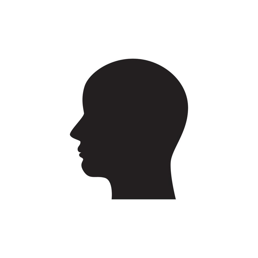 A silhouette of a man's head on a white background vector