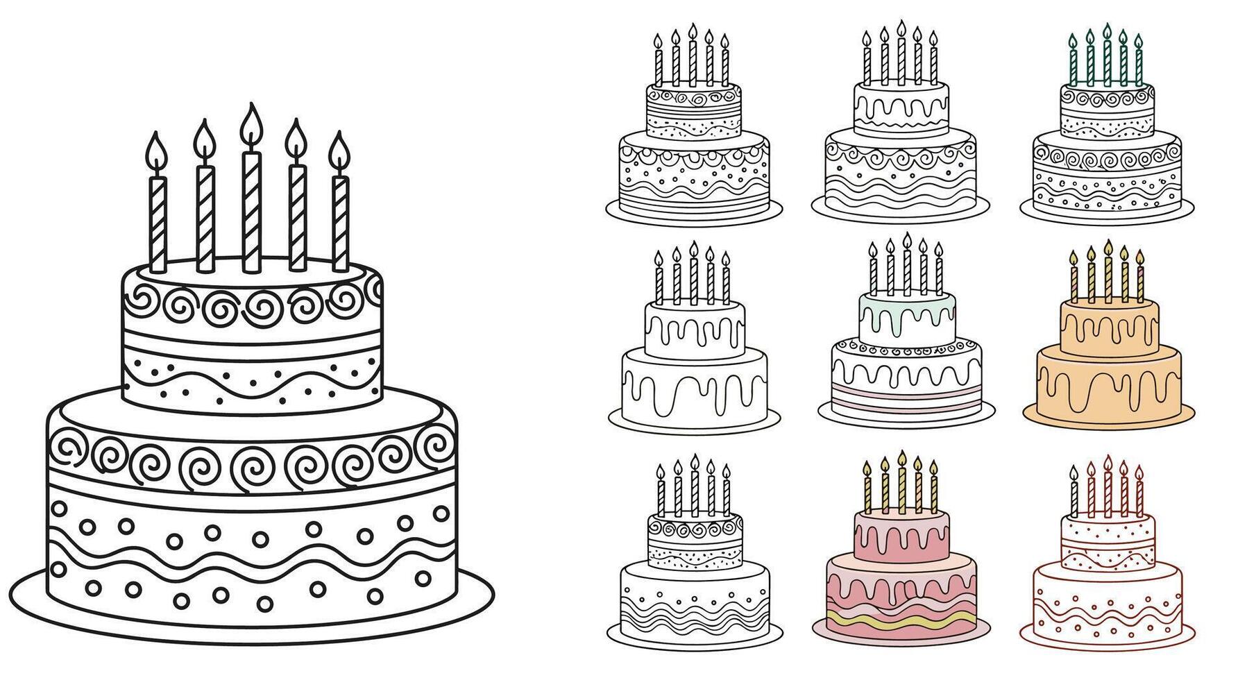 Delightful Tiered Cakes and Baking for Celebrations Events Parties and Special Occasions vector