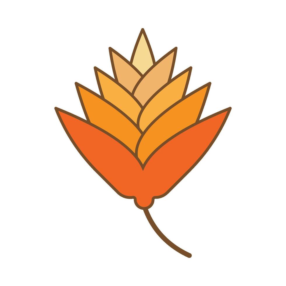 A leaf icon with orange and yellow leaves vector