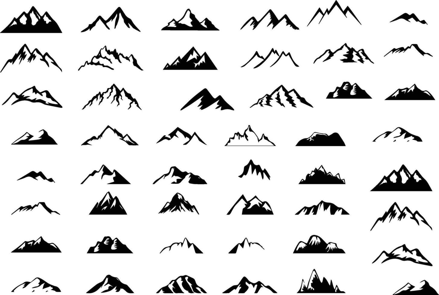 mountain range icons set, illustration vector