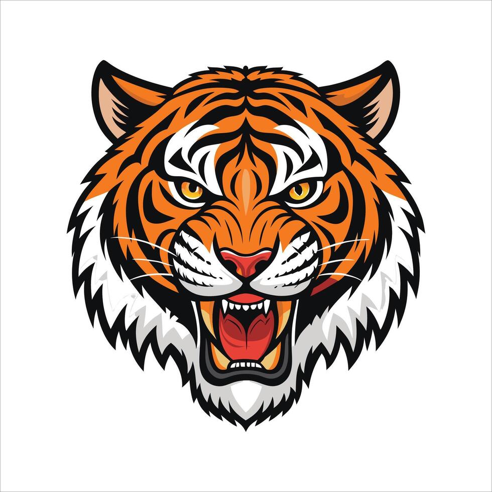 Angry Tiger Face vector