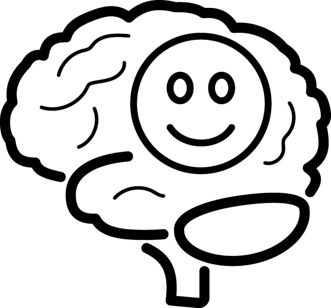 Happy brain mental health symbol vector