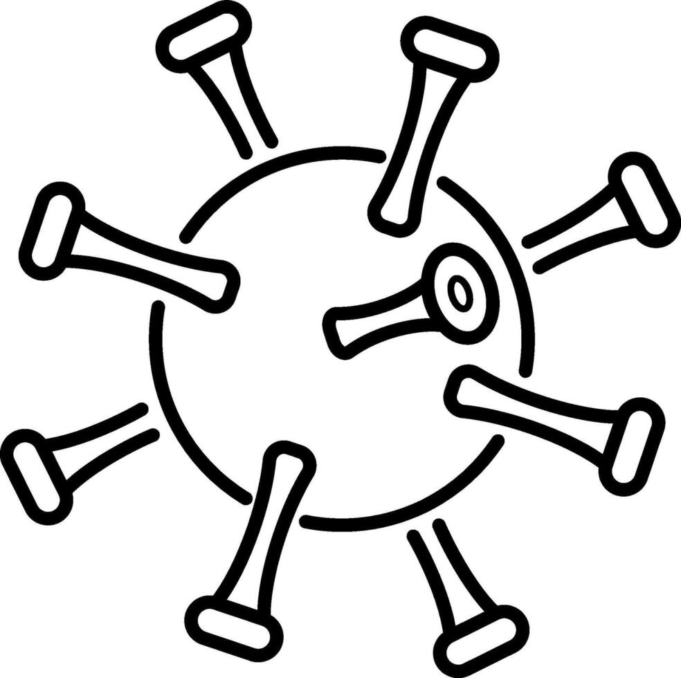 Virus icon with spikes vector