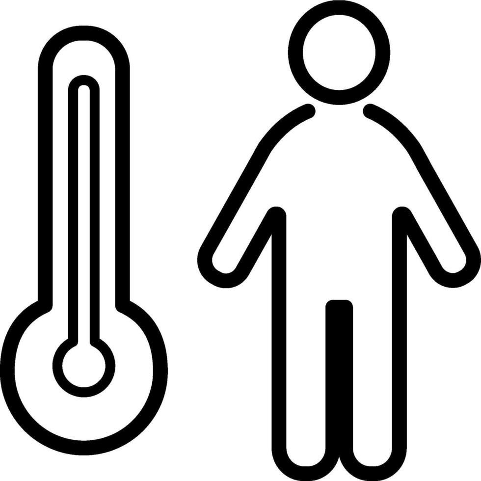Body temperature thermometer icon vector