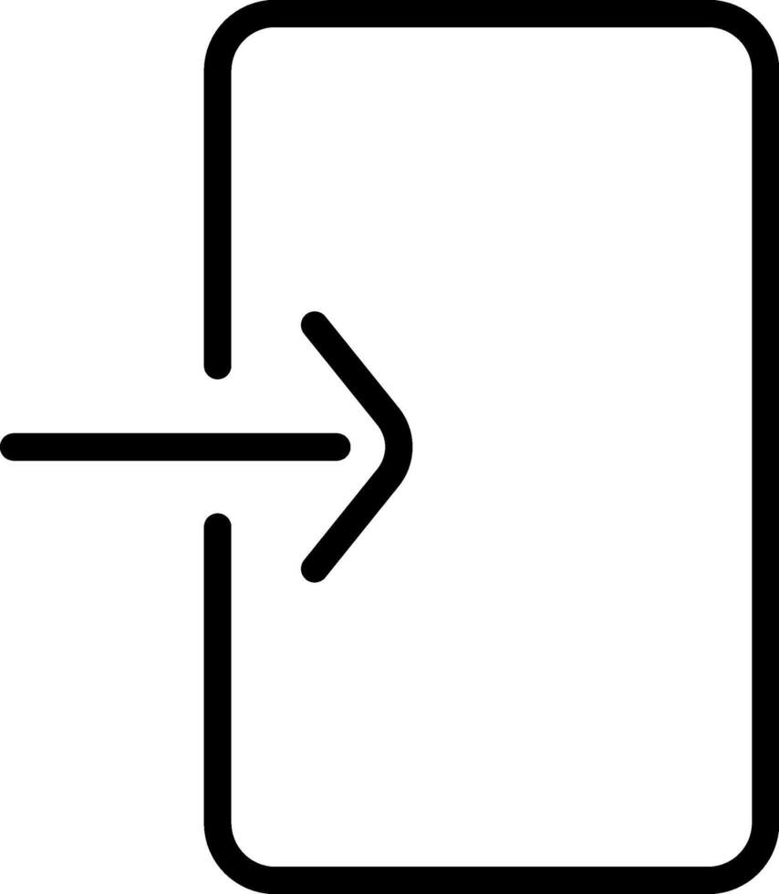 Log in icon. Simple line icon no fill for apps and websites vector