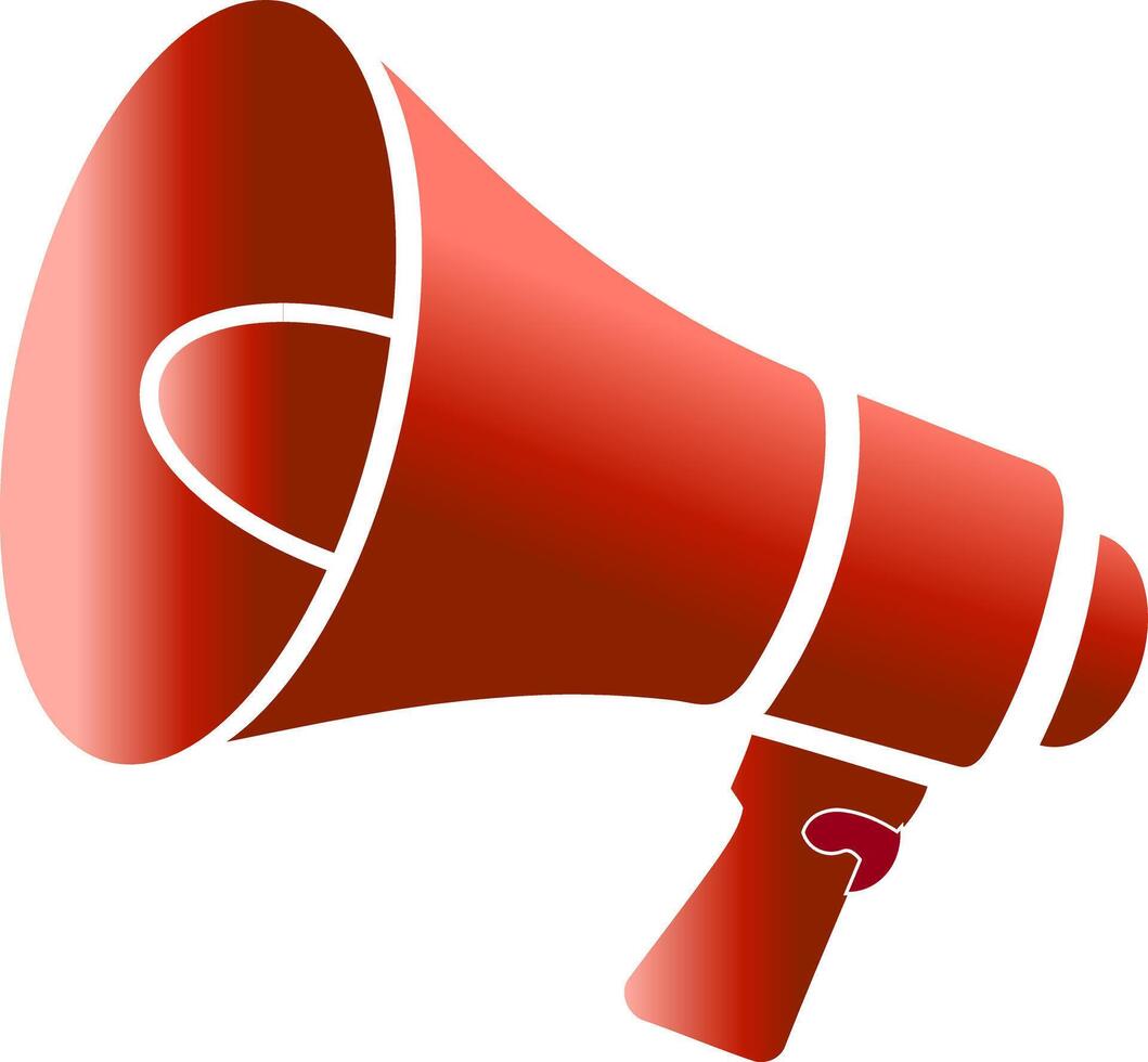 Red Megaphone Icon - Announcement, Marketing and Alert Symbol vector