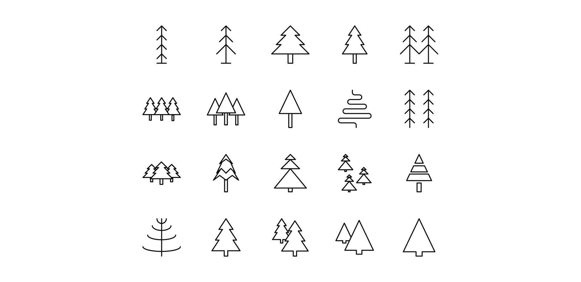 tree line icon pack illustration vector