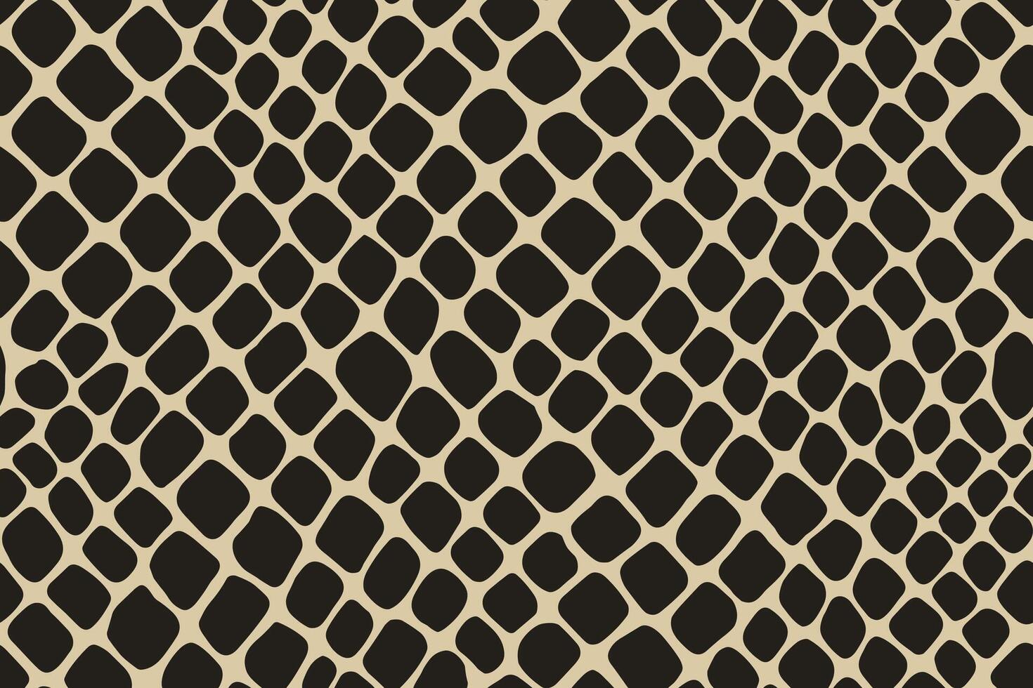 Seamless snake skin pattern with regular black scales on beige background vector